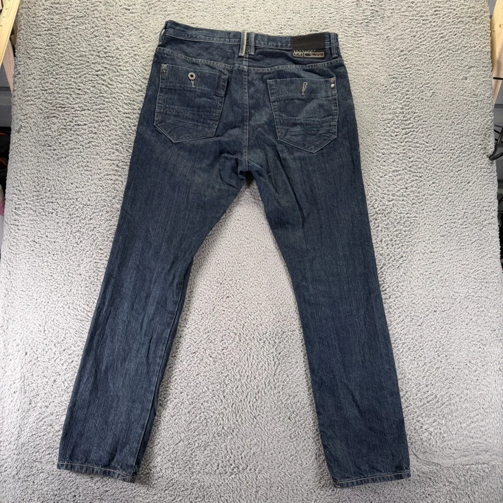 Sean John Marcus Jeans Mens 32x34 Blue Cotton Denim Straight Button-Fly Workwear